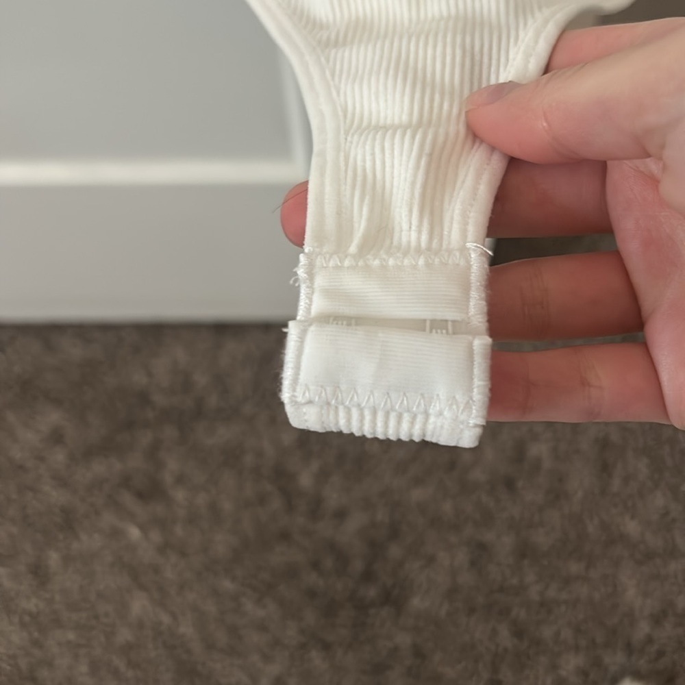 Dynamic Ribbed Bodysuit White- One Size - Picture 5 of 6